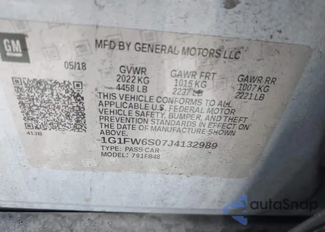 2018 Chevrolet Bolt Ev Lt from USA, damaged, VIN 1G1FW6S07J4132989